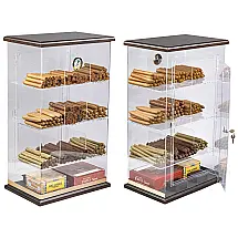Humidor Cigarro Prestige Import Group Nogueira 250 Charutos Acrílico Madeira