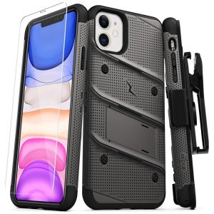 ZIZO BOLT IPH61 MGRBK Capinha Compatível com iPhone 11 a Prova dÁgua com Vidro Temperado, Cinza