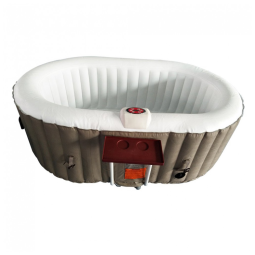 Spa Inflável Hidromassagem para 2 Pessoas com Jato de Alta Potência 548 Litros, ALEKO, Marrom