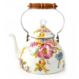 Chaleira de Chá Esmaltada 3 Litros, MacKenzie Childs, Branca