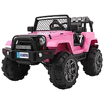 VALUE BOX Carro, Carrinho Elétrico Infantil a Bateria 12V 1 Assento com 3 Velocidades Luz LED e Suspensão de Mola, Rosa