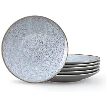 Conjunto de Pratos Fundos 6 Peças em Cerâmica Vancasso Karst, Branco