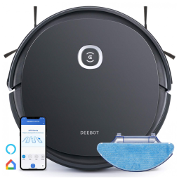 Aspirador de Pó Robô DEEBOT OZMO U2 com Controle Remoto e Conexão WI FI, 110v, ECOVACS OZMOU2, Preto