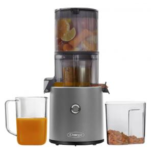 Centrifuga de Frutas 2 Litros com Função Reversa e Funil Extra Grande, 110V 150W, Omega Juicer JC2022GY11, Cinza