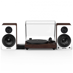 Vitrola Toca Discos Retrô com Pré Amplificador e Alto Falantes, 120W, 110v, FLUANCE RT82WPA61WW, Marrom Escuro