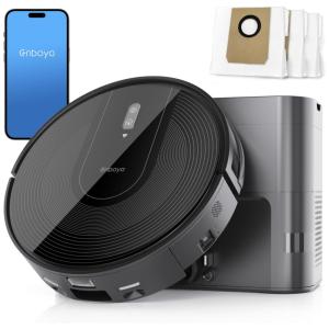Aspirador Robô com Auto Esvaziamento, Sucção Máxima de 5000Pa e Armazenamento até 60 Dias, 110V, Enboya D60, Preto