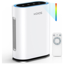 Purificador de Ar com Filtro HEPA, com Luz Noturna, Área até 50 m2, com Controle Remoto, KOIOS, Branco