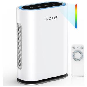 Purificador de Ar com Filtro HEPA, com Luz Noturna, Área até 50 m2, com Controle Remoto, KOIOS, Branco