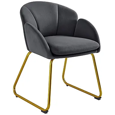 Yaheetech Poltrona Veludo Formato Flor,