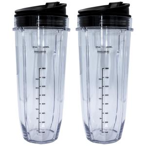 Kit de Copos 946 mL para Liquidificador Compatível com Modelos Nutri Ninja Auto iQ, BLENDIN 8541989294, Preto