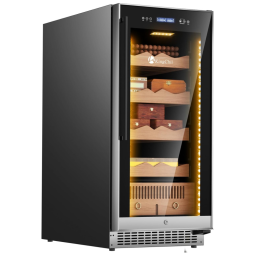 Umidor para Charutos Elétrico 265 L com Capacidade para 1500 Charutos, Display Digital, Higrômetro de Gaveta e Sistema de Umidificação