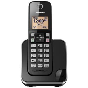 Telefone Sem Fio Panasonic com Display Âmbar Retroiluminado e Bloqueio de Chamadas KXTGC350B Preto