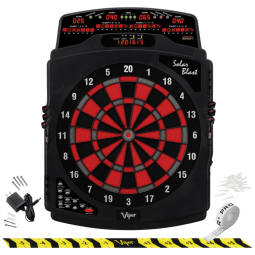 Jogo De Dardos Eletrônico Solar Blast, Tamanho Deluxe, 55+ Jogos, Display LED, Alvo de Nylon Durável, 16 jogadores, Pontas Macias, Viper.
