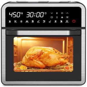 Fritadeira Elétrica Air Fryer 20L Multifuncional com Painel de Controle Digital, 100W, 110v, IVEENY, Preto e Prata