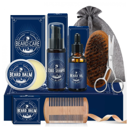 Genérico Kit para Barba Profissional Portátil com Cera e Pente, 6 Itens, GENERIC, Preto