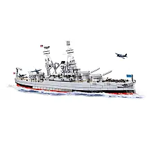 Kit de Construção Navio Classe Pensilvânia da Segunda Guerra Mundial com 2088 Peças, COBI, Cinza