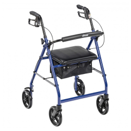 Andador para Idoso Dobrável até 136kg com Assento, Drive Medical R728BL, Azul