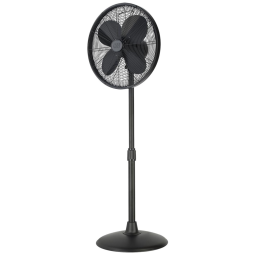 Ventilador Pedestal Retro Oscilante em Metal com 3 Velocidades, 110V 50W, Good Housekeeping, Preto Matte