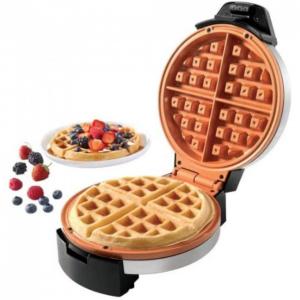 Generali Máquina de Waffle Antiaderente 2 Fatias com Controle de Temperatura, 110V, 1100W, Prata