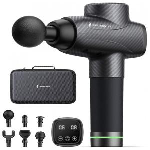 TaoTronics Massageador Pistola Elétrico Profissional Sem Fio 6 Acessórios 10 Velocidades Ultra Silencioso