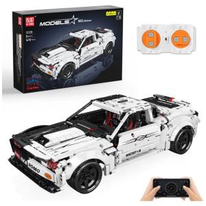 Kit de Construção Carro Dodge Challenger SRT com 1678 Peças para Crianças Acima de 8 Anos, Mold King, Branco