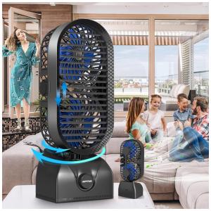 Ventilador oscilante de torre ACEDIS, 11 ventilador portátil de mesa pequena com velocidade contínua, oscilação 120, ventilador de mesa