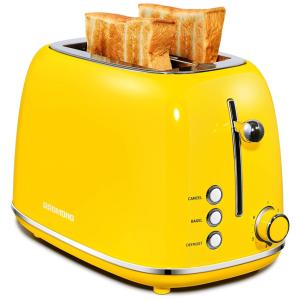 REDMOND Torradeira Elétrica de 2 Fatias com 6 Níveis de Tostagem, 110V, Amarela