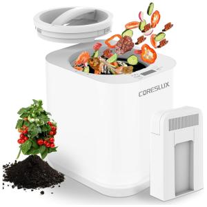 Composteira Elétrica de Cozinha 4L para Ambientes Internos e Externos com Função Autolimpante, Baixo Ruído e Display LED, 110V, CORESLUX