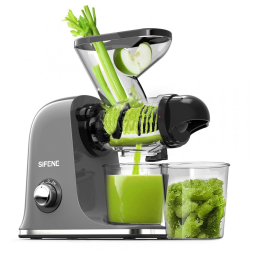 Centrifuga de Frutas e Legumes com Calha de Alimentação Dupla para Alto Rendimento, 110V 150W, SIFENE, Cinza