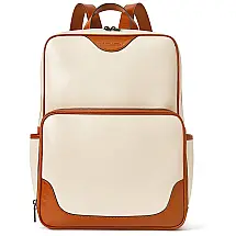 HOSTANTEN Mochila Feminina de Couro Casual para Trabalho, Faculdade, Branco