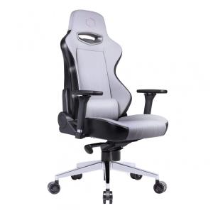 Cooler Cadeira Gamer Ergonômica Reclinável e Giratória com Apoio Lombar e Cabeça, Cinza
