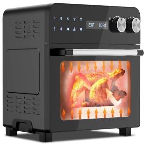 MOOSOO Forno Multifuncional, 23L, 1700W, Digital LED, Preto 110V