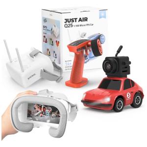 Mini Carrinho de Controle Remoto 2.4 GHz com Câmera e Óculos FPV para Adultos, SNICLO, Vermelho