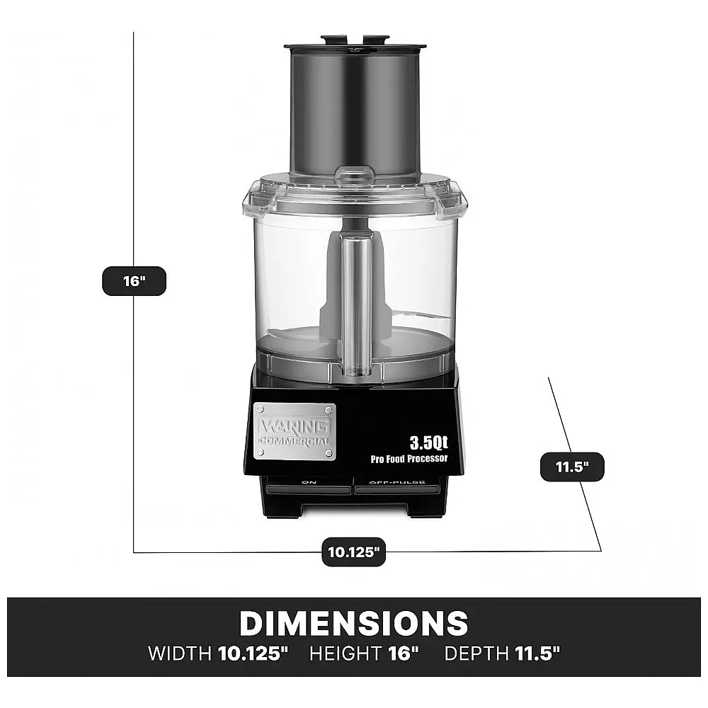 Processador de Alimentos Profissional 3,3L com Mais de 20 Opções de Processamento e Plugue de 5 a 15 Fases, 110V 720W, Waring WFP14S, Preto — foto 3