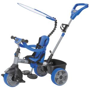 Triciclo Reclinável 4 em 1 Infantil para Passeio com4 Posições Adaptável ao Crescimento, LITTLE TIKES 634314E4, Azul