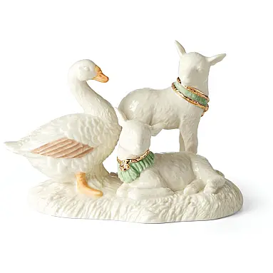 Enfeite Natalino em Porcelana Cordeiros