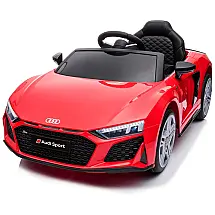 Carro Elétrico Infantil Sopbost Audi R8 a Bateria 12V 1 Assento com 3 Velocidades e MP3 USB FM e Luzes de LED, Vermelho