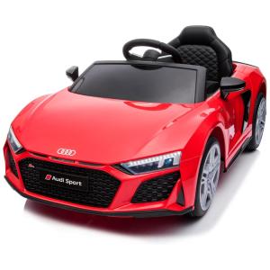 Carro Elétrico Infantil Sopbost Audi R8 a Bateria 12V 1 Assento com 3 Velocidades e MP3 USB FM e Luzes de LED, Vermelho