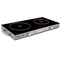 Cooktop Elétrico de Infravermelho Portátil com Queimador Duplo e Compatível com Fogão Elétrico, 110V, MEGACHEF, Preto