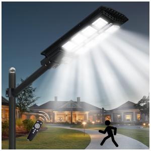 Viruhaka Luminária Solar Externa 30000 Lumens 264 LEDS com Sensor de Movimento e Controle Remoto