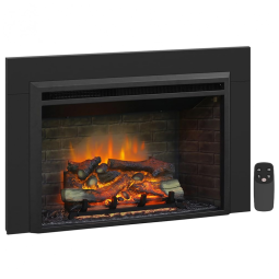Lareira Elétrica PuraFlame Western Preto com Kit de Moldura Tronco em Resina 112X68X22 cm 120V