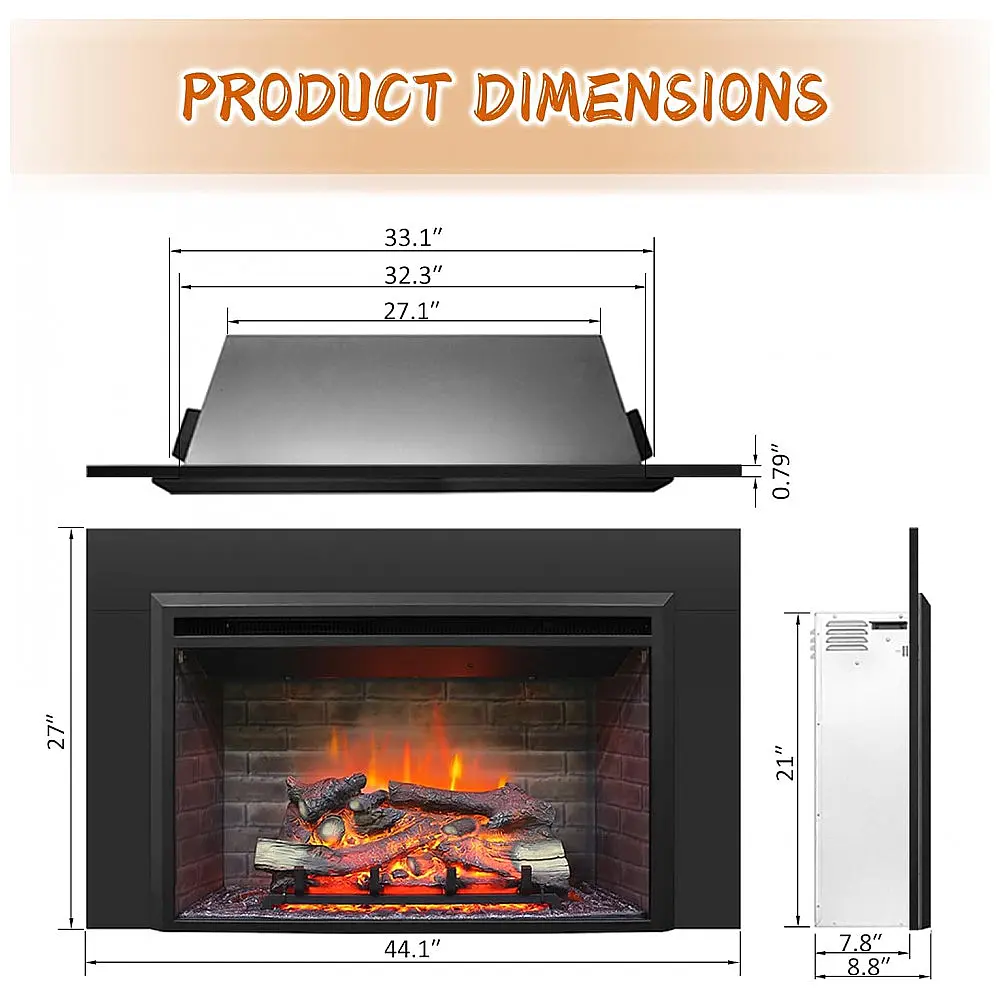 Lareira Elétrica PuraFlame Western Preto com Kit de Moldura Tronco em Resina 112cm (L)X68.6 cm (A) 110V — foto 3