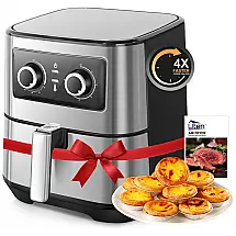 Fritadeira Elétrica AirFryer 5.5L de Capacidade e Painel de Controle Digital e Temporizador, 1700W, 110v, UTEN, Preto