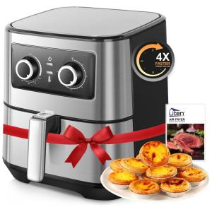 Fritadeira Elétrica AirFryer 5.5L de Capacidade e Painel de Controle Digital e Temporizador, 1700W, 110v, UTEN, Preto