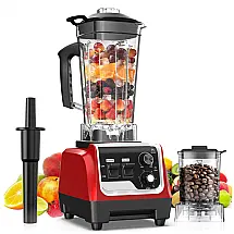 Liquidificador H-Duka Vermelho Escuro 1800W 28000 RPM 6 Lâminas Jarra 2L Moedor 600ml