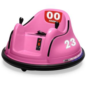 Carro Elétrico Infantil Bate Bate com Adesivo Personalizável, Controle Remoto, Luzes LED e Giro de 360º para Crianças de 1 a 5 Anos, 6V