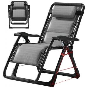 Cadeira Reclinável Ajustável Gravidade Zero com Mesa Lateral, MOPHOTO, Cinza