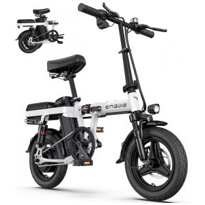 Bicicleta Elétrica para Adultos até 59km com Bateria de Lítio Removível, 48V 350W, ENGWE, Branca
