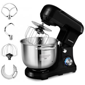 Batedeira Elétrica de Bancada 4.8 Litros 6 Velocidades em Aço Inoxidável, 110V 300W, SHARDOR, Preta