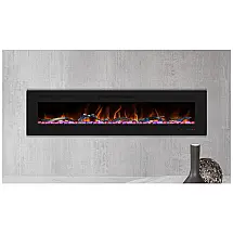 Lareira Elétrica de Embutir A45x182L com Controle Remoto e Digital, Luz LED, Chama Ajustável e Temporizador, 1500W, 110v, MASARFLAME, Preto
